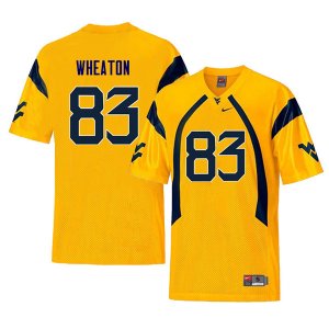 Men's West Virginia Mountaineers NCAA #83 Bryce Wheaton Yellow Authentic Nike Throwback Stitched College Football Jersey WH15U33BY